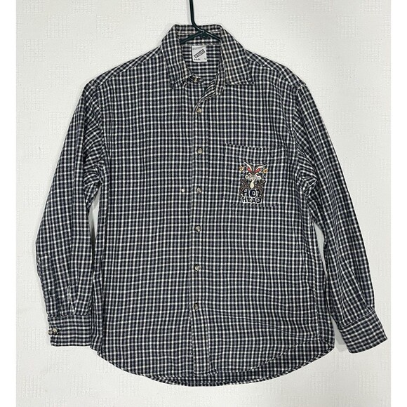 Vintage Looney Tunes Flannel Shirt Size S WB Studio Store Embroidered Button-Up - Picture 3 of 6